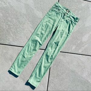 Mother The Looker Crop Gold Label Teal Grass Green Premium Jeans